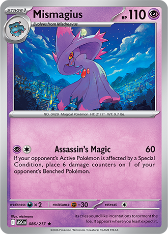 Karta Pokemon 086 217  Mismagius [Ascended Heroes].JPG