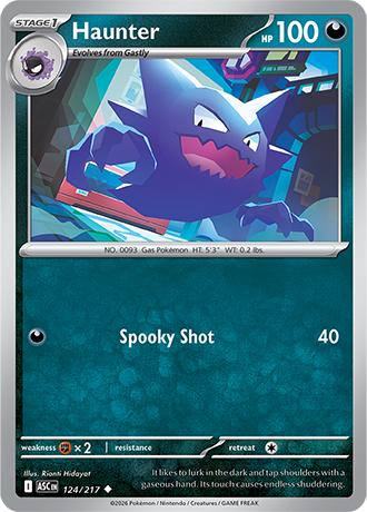 Karta Pokemon 124 217  Haunter [Ascended Heroes].JPG