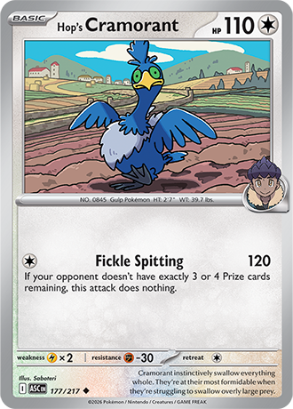 Karta Pokemon 177 217  Hop's Cramorant [Ascended Heroes].JPG