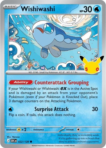 Karta Pokemon 022-128 Wishiwashi [30th Celebration].JPG
