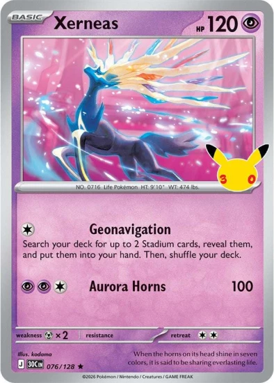 Karta Pokemon 076-128 Xerneas [30th Celebration].JPG