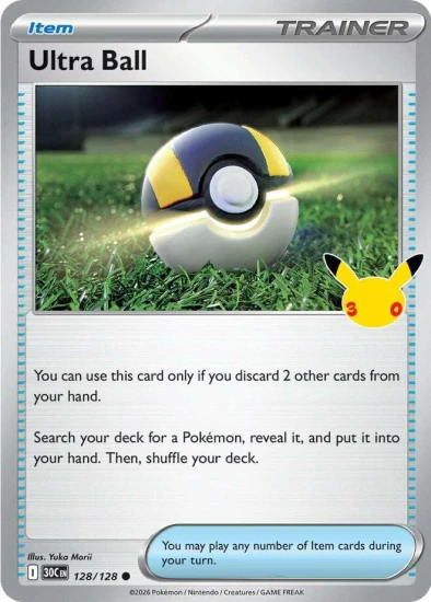 Karta Pokemon 128-128 Ultra Ball [30th Celebration].JPG