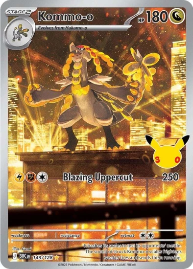 Karta Pokemon 143-128 Kommo-o [30th Celebration].JPG