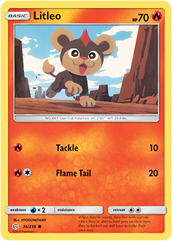 Karta Pokemon 36-236  Litleo [Cosmic Eclipse].JPG
