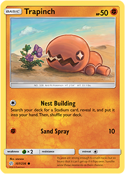 Karta Pokemon 107-236  Trapinch [Cosmic Eclipse].JPG
