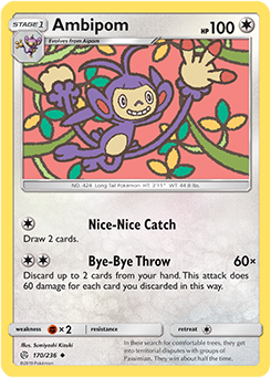 Karta Pokemon 170-236  Ambipom [Cosmic Eclipse].JPG