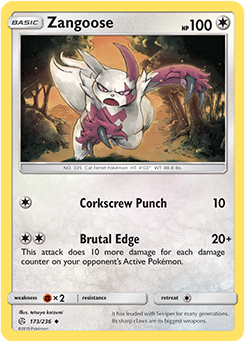 Karta Pokemon 173-236  Zangoose [Cosmic Eclipse].JPG